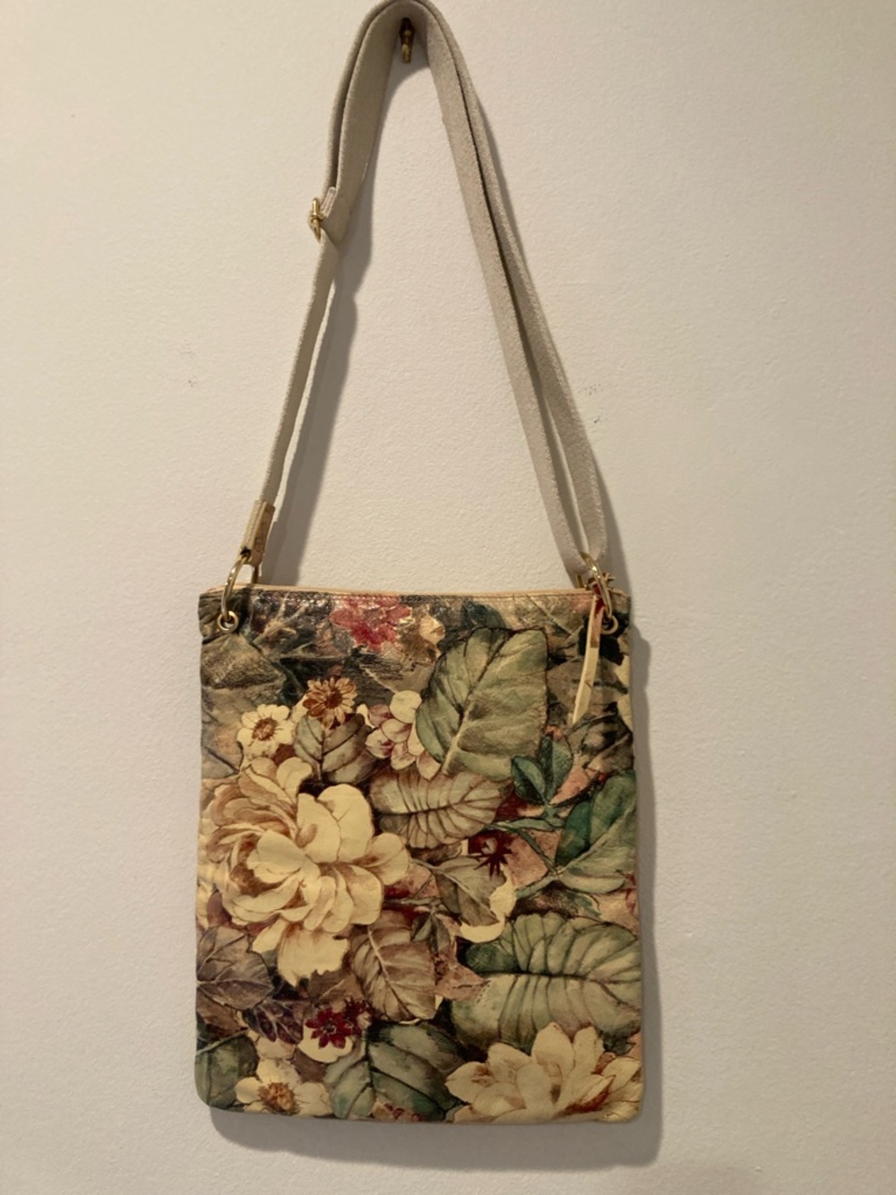 Maurizio Taiuti Floral Print Leather Floral Crossbody Bag